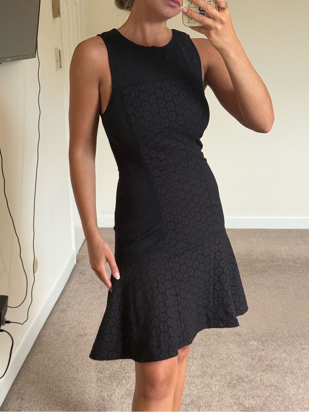 Jcrew collection Black eyelet dress size 0 - Picture 4 of 10